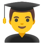 Man Student emoji on Google