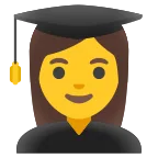 Emoji Estudiante mujer en Google