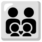 Emoji Familia: adulto, adulto, niño, niño en Google