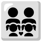 Emoji Familia: hombre, hombre, niña, niña en Google