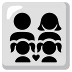 Emoji Familia: hombre, mujer, niña, niña en Google