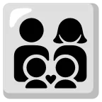 Family: Man, Woman, Boy, Boy emoji on Google