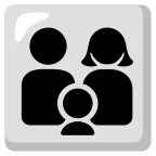 Emoji Familia: hombre, mujer, niño en Google