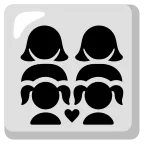 Family: Woman, Woman, Girl, Girl emoji on Google