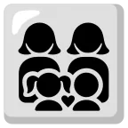 Emoji Familia: mujer, mujer, niña, niño en Google