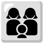 Emoji Familia: mujer, mujer, niño en Google