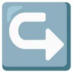 Left Arrow Curving Right emoji on Google