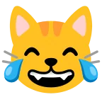 Emoji Gato llorando de risa en Google