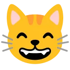 Emoji Gato sonriendo con ojos sonrientes en Google