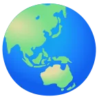 Globe Showing Asia-Australia emoji on Google