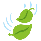 Emoji Hojas revoloteando al viento en Google