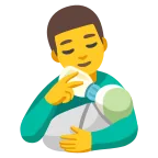 Emoji Hombre alimentando a bebé en Google