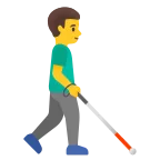 Emoji Hombre con bastón: hacia la derecha en Google