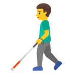 Man with White Cane emoji on Google