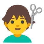 Emoji Hombre cortándose el pelo en Google