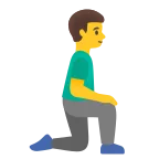Emoji Hombre de rodillas: hacia la derecha en Google