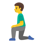 Man Kneeling emoji on Google