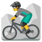 Emoji Hombre en bicicleta de montaña en Google