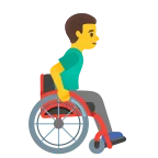 Emoji Hombre en silla de ruedas manual: hacia la derecha en Google