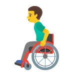 Emoji Hombre en silla de ruedas manual en Google
