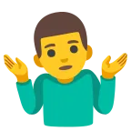 Emoji Hombre encogido de hombros en Google