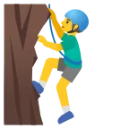 Emoji Hombre escalando en Google