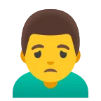 Emoji Hombre frunciendo el ceño en Google