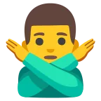 Emoji Hombre haciendo el gesto de "no" en Google