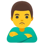 Emoji Hombre haciendo pucheros en Google