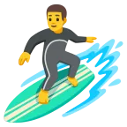 Man Surfing emoji on Google