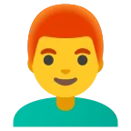 Man: Red Hair emoji on Google