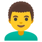 Emoji Hombre: pelo rizado en Google