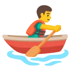 Emoji Hombre remando en un bote en Google