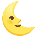 Last Quarter Moon Face emoji on Google