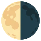 Emoji Luna en cuarto menguante en Google