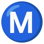 Circled M emoji on Google