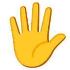 Emoji Mano abierta en Google