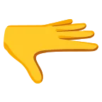 Emoji Mano con la palma hacia abajo en Google