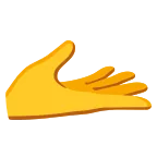 Emoji Mano con la palma hacia arriba en Google