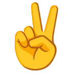 Emoji Mano con señal de victoria en Google