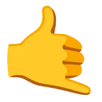 Emoji Mano haciendo el gesto de llamar en Google
