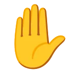 Emoji Mano levantada en Google