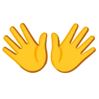 Emoji Manos abiertas en Google