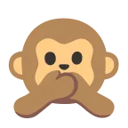 Emoji Mono con la boca tapada en Google