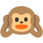 Emoji Mono con los oídos tapados en Google