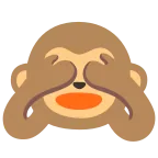 Emoji Mono con los ojos tapados en Google