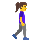 Woman Walking: Facing Right emoji on Google