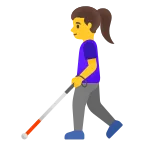 Emoji Mujer con bastón en Google
