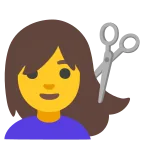 Woman Getting Haircut emoji on Google