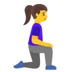 Emoji Mujer de rodillas: hacia la derecha en Google